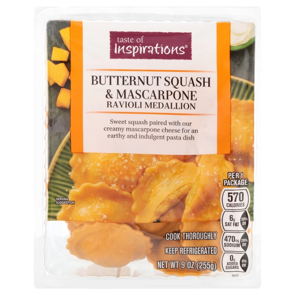 Taste of Inspirations Butternut Squash & Mascarpone Ravioli Pasta Fresh