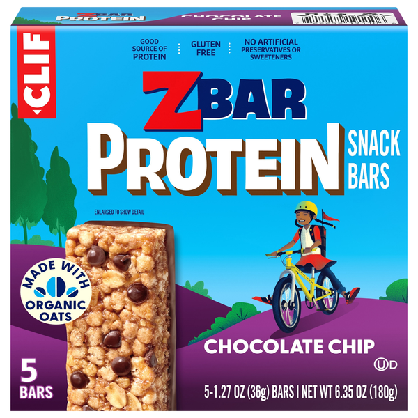 CLIF KID Zbar Organic Chocolate Chip 5g Protein Snack Bars - 5 ct