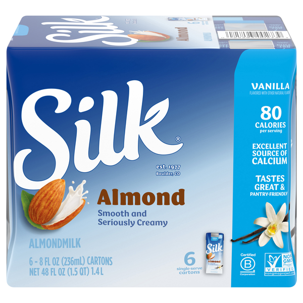 Silk Vanilla Almondmilk Shelf Stable - 6 pk