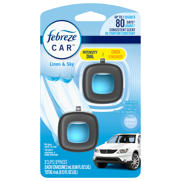 Febreze Car Linen & Sky Air Freshener Vent Clips - 2 ct
