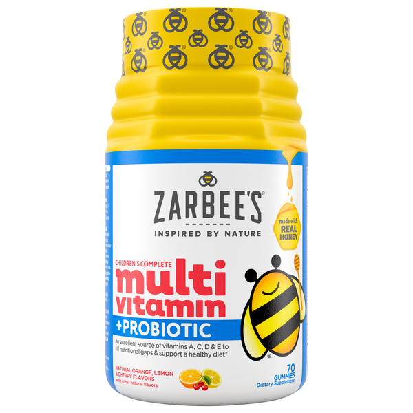 Zarbee's Children's Complete Multivitamin + Probiotic Fruit Flavor Gummies