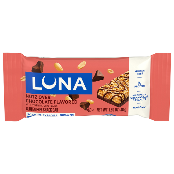 LUNA Organic Gluten Free Nutz Over Chocolate Protein Snack Bar