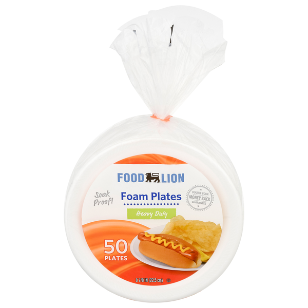 Food Lion Foam Plates Heavy Duty 8 7/8 Inch