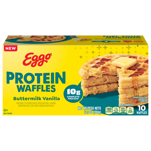 Eggo Buttermilk Vanilla Protein Waffles - 10 ct Frozen