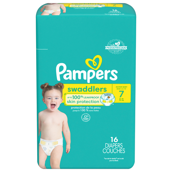 Pampers Swaddlers Size 7 Active Baby Diapers 41+ lb