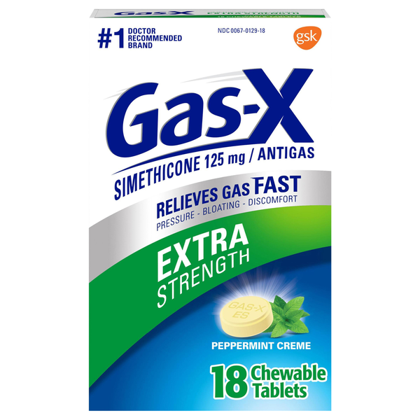 Gas-X Anti Gas Extra Strength Peppermint Creme Chewable Tablets