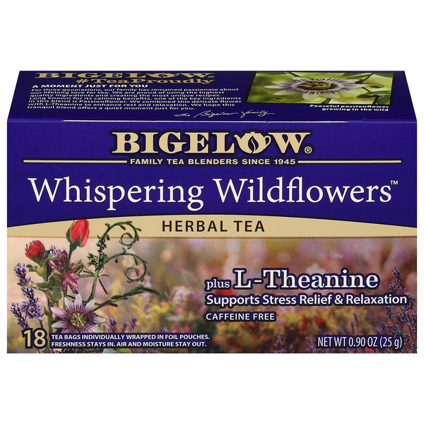 Bigelow Caffeine Free Whispering Wildflowers + L-Theanine Herbal Tea Bags