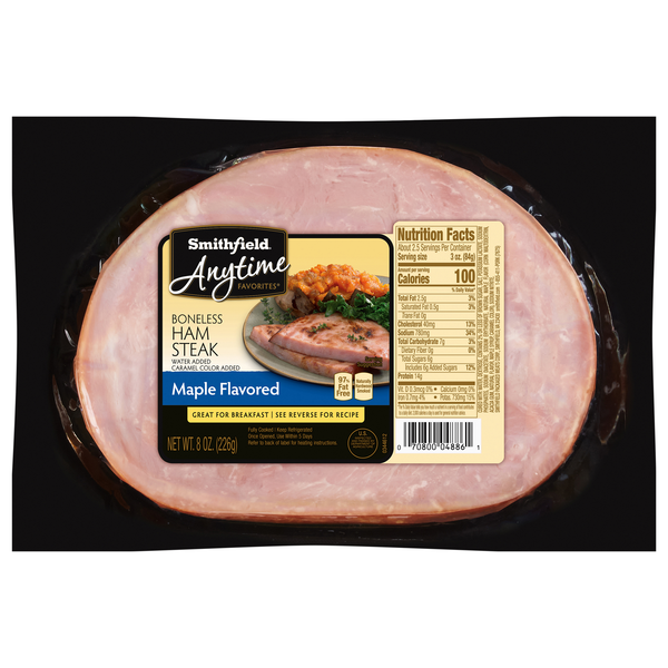 Smithfield Anytime Favorites Boneless Maple Flavored Ham Steak