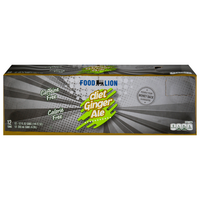 Food Lion Diet Ginger Ale Soda Calorie & Caffeine Free - 12 pk