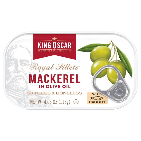 King Oscar Royal Fillets Boneless Skinless Mackerel in Olive Oil