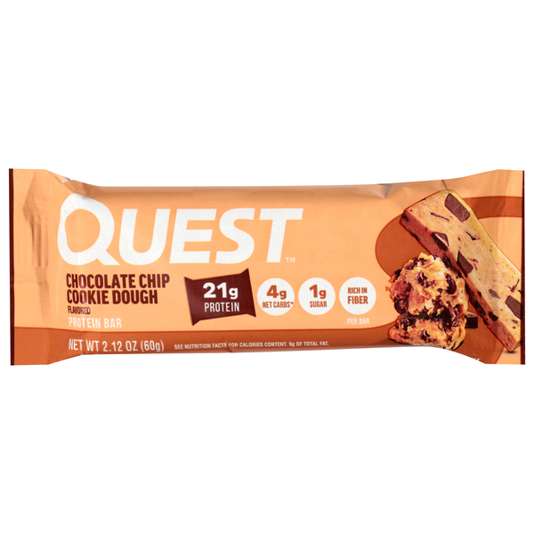 Quest Keto Friendly Chocolate Chip Cookie Dough 21g Protein Bar