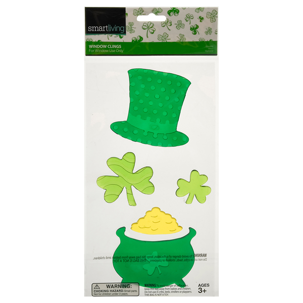 Smart Living St. Patrick's Day Window Clings Pot of Gold Ages 3+