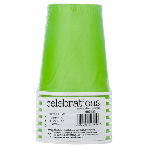 Creative Converting Celebrations Beverage Cups Fresh Lime 9 oz