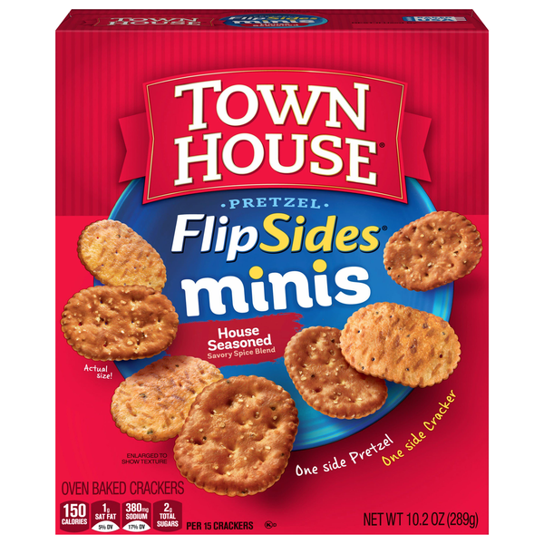 Town House FlipSides Minis House Seasoned Pretzel Crackers
