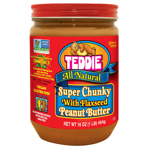 Teddie All Natural Super Chunky Peanut Butter with Flaxseed