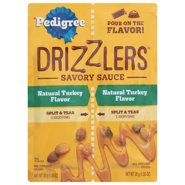 PEDIGREE Drizzlers Natural Turkey Savory Sauce Dog Food Complement - 2 ct