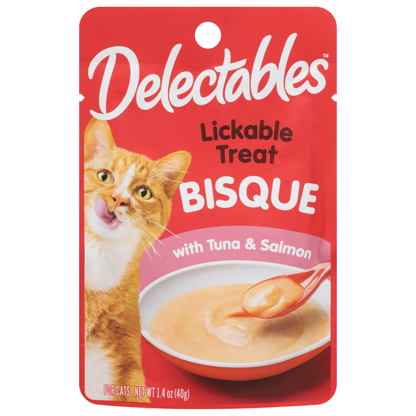 Delectables Tuna & Salmon Lickable Cat Treat Bisque