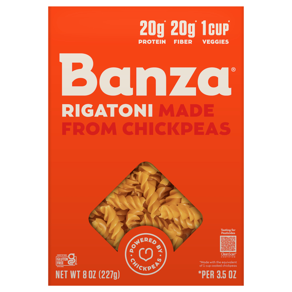 Banza Gluten Free High Protein Low Carb Chickpeas Rotini Pasta