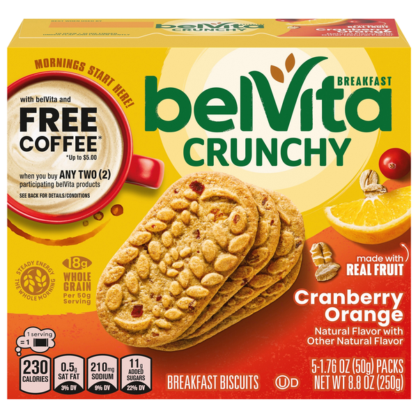 belVita Crunchy Cranberry Orange Breakfast Biscuits - 5 ct