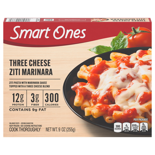Smart Ones Three Cheese Ziti Marinara 12g Protein Frozen Meal