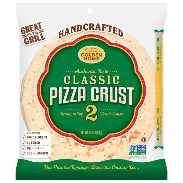 Golden Home Classic Pizza Crust - 2 ct