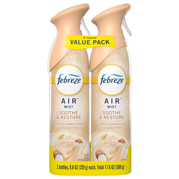Febreze Air Mist Whipped Warm Sugar Shea Butter Air Freshener Spray - 2 ct