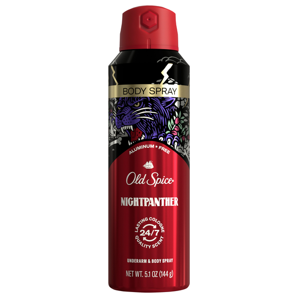 Save on Old Spice Underarm & Body Spray Night Panther Aluminum Free Order Online Delivery GIANT