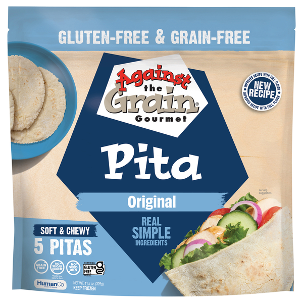 Against The Grain Gluten & Grain Free Soft & Chewy Pitas - 5 ct Frozen