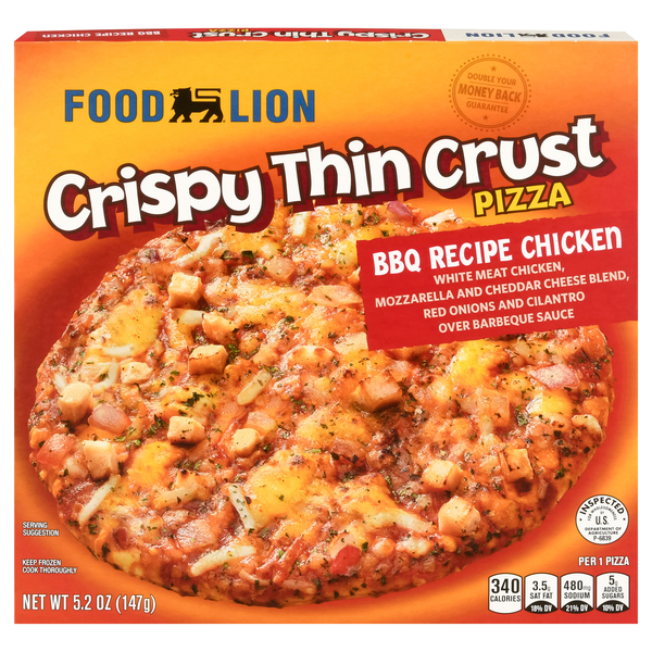 Food Lion Crispy Thin Crust BBQ Recipe Chicken Pizza Frozen