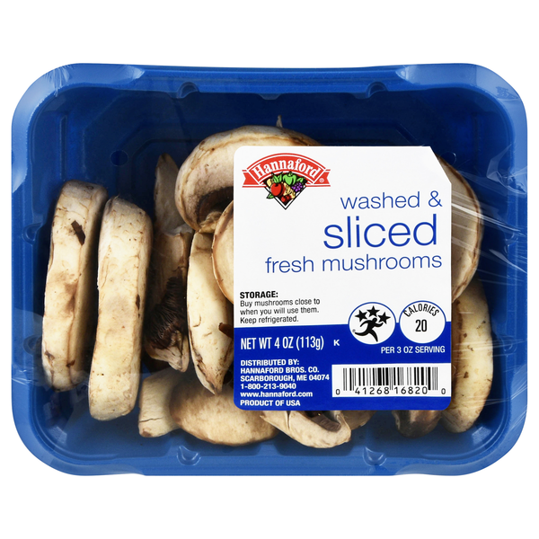 Hannaford Washed & Sliced Mushrooms
