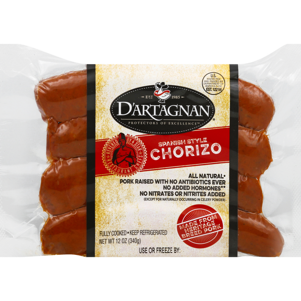 Save on D'Artagnan Chorizo Sausage All Natural 4 ct Order Online