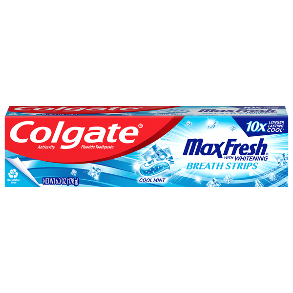Colgate MaxFresh Whitening Cool Mint Toothpaste with Breath Strips