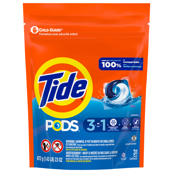 Tide PODS 3-in-1 Liquid Laundry Detergent Pacs Original - 31 ct