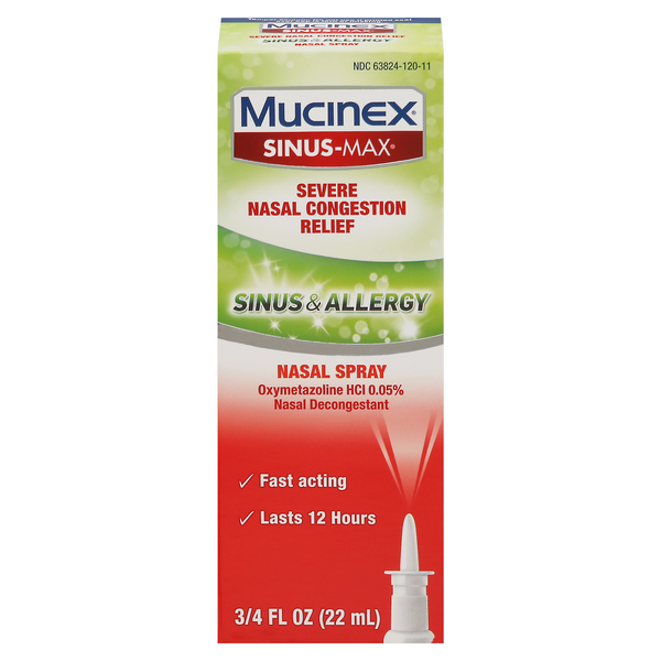 Save on Mucinex SinusMax Nasal Spray Sinus & Allergy 12 Hour Order Online Delivery MARTIN'S
