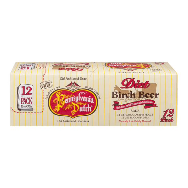 Pennsylvania Dutch Diet Birch Beer Soda Caffeine Free - 12 pk