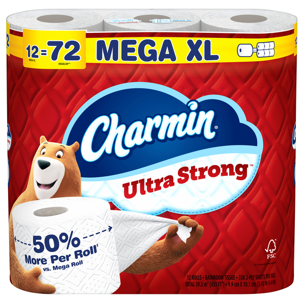 Charmin Ultra Strong Mega Roll 2-Ply Toilet Paper Unscented - 12 ct