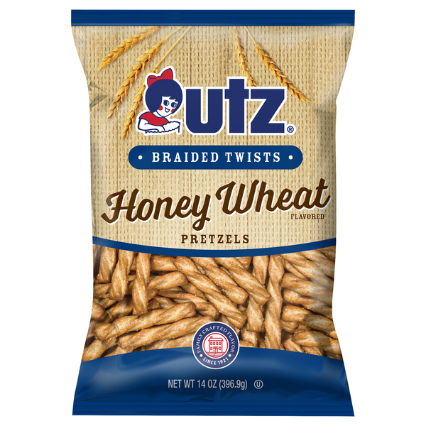 Utz Honey Wheat Flavored Braided Twists Pretzels