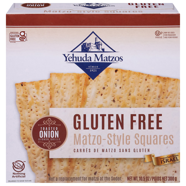 Yehuda Gluten Free Toasted Onion Matzo-Style Squares Kosher For Passover