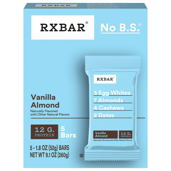 RXBAR Vanilla Almond 12g Protein Bars - 5 ct