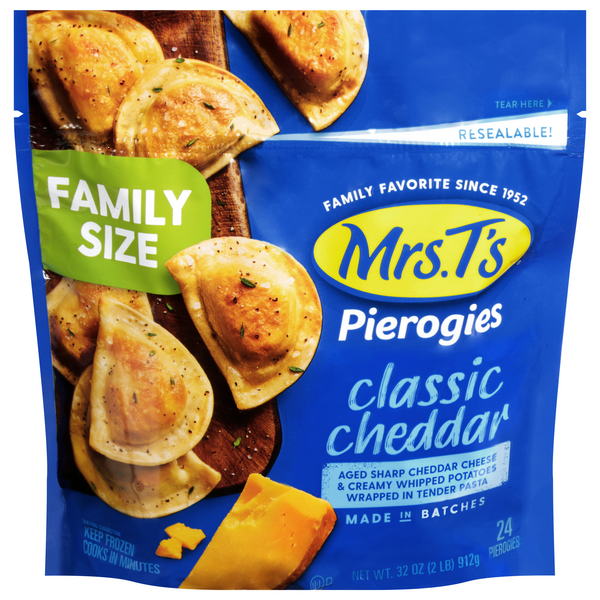 Mrs. T's Classic Cheddar Pierogies Family Size - 24 ct Frozen