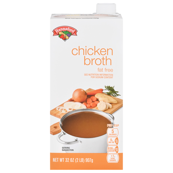 Hannaford Fat Free Chicken Broth