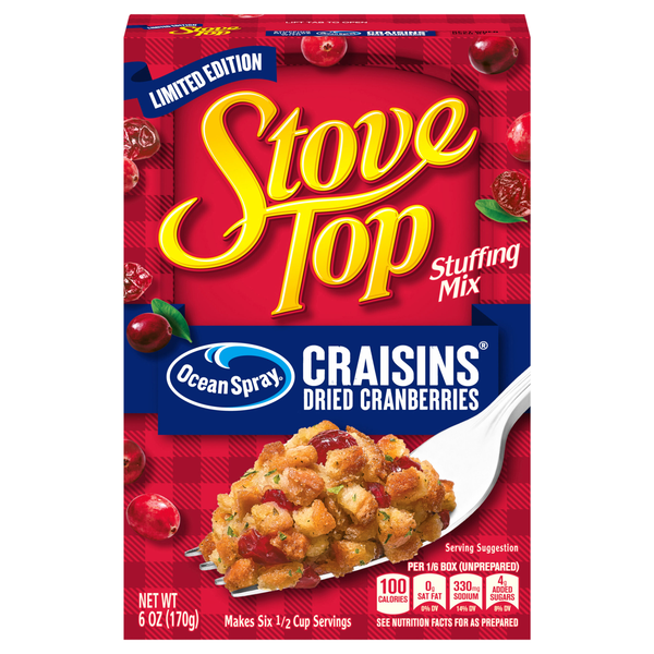 Stove Top Ocean Spray Craisins Dried Cranberries Stuffing Mix