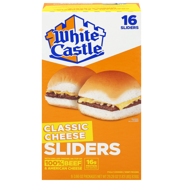 White Castle Classic Cheese Sliders - 16 ct Frozen