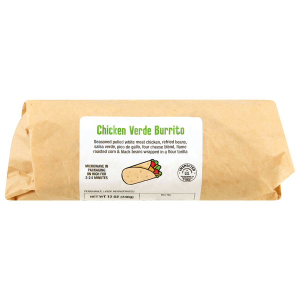 Hannaford Chicken Verde Burrito