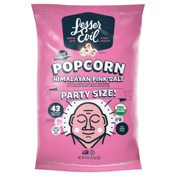 LesserEvil Organic Himalayan Pink Salt Popcorn Party Size