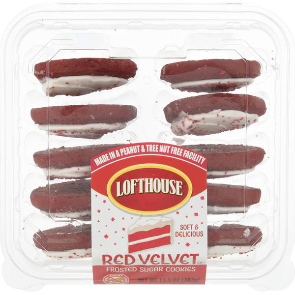 Lofthouse Red Velvet Frosted Sugar Cookies - 10 ct