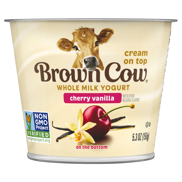 Brown Cow Cream Top Whole Milk Cherry Vanilla Yogurt Cup