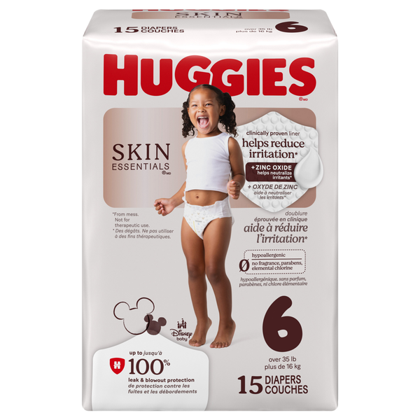 Huggies Skin Essentials Size 6 Baby Diapers 35+ lb