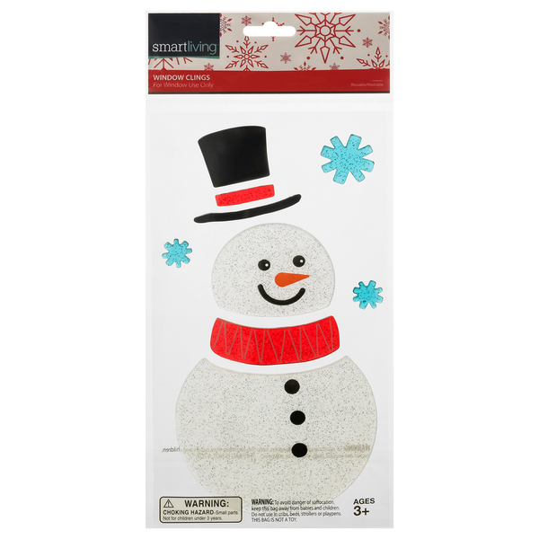 Smart Living Holiday Snowman Window Clings