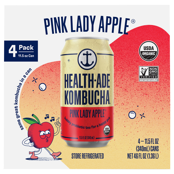 Health-Ade Pink Lady Apple Kombucha - 4 pk